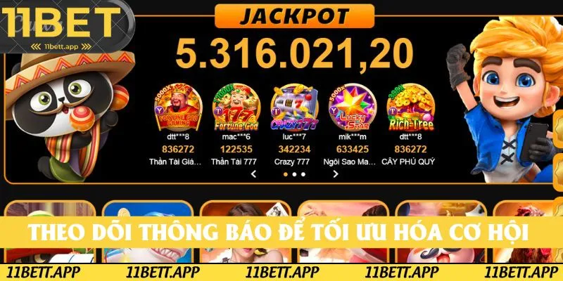 Theo dõi thông báo giúp hội viên tối ưu hóa cơ hội chiến thắng 